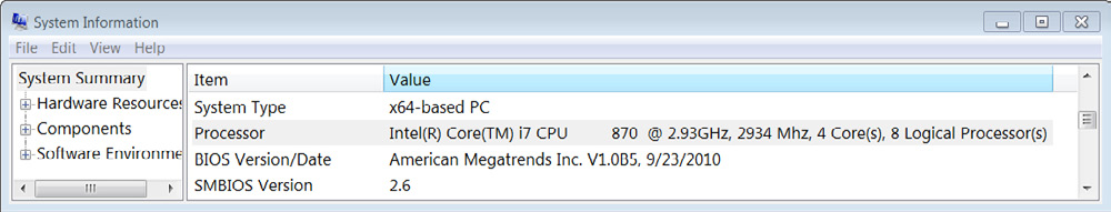 Voorbeeld van een CPU-kloksnelheid van 2.93 GHz bij een 133 MHz basisklok en 22× multiplier