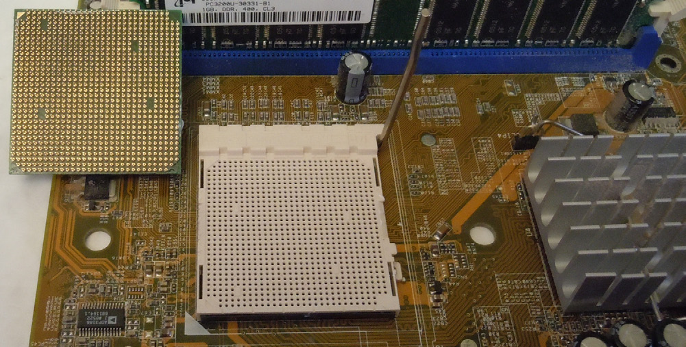 Een processor en een ZIF socket
